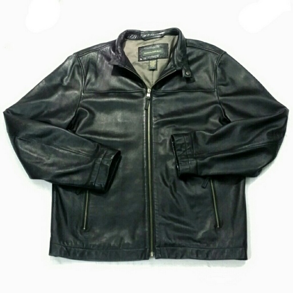 Banana Republic Other - Banana Republic Black Leather Jacket L 201